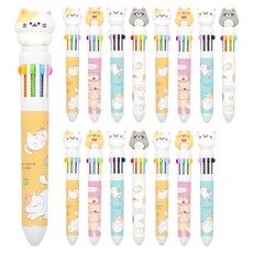 Pinkfoot 貓貓公仔10色原子筆 0.5mm 4款+隨機1款, 混色, 4組