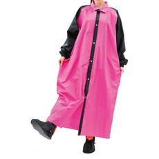 JUMP 將門 配色寬版反光防水一件式風雨衣, 桃粉黑, 4XL