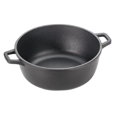 Antik Ars 電磁爐適用 不沾鑄鋁雙耳淺燉鍋, 28cm, 黑色, 1個