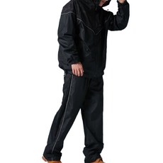 BAOGANI 寶嘉尼 B05極光機能二件式雨衣 輕量造型反光機能布 杜邦防水 3M高係數反光標, 黑色