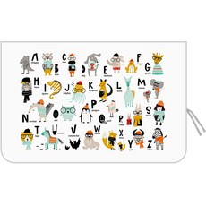 Banybany 印花汽車遮陽罩+綁繩 隨機出貨, 1組, 20 英文字母動物(遮光款)+繩子(隨機出貨)