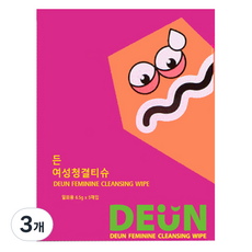 든 물에녹는 여성청결티슈 5p, 3개
