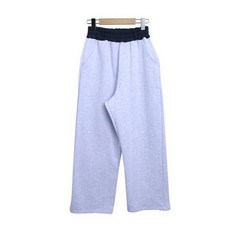 CHICBLACK 女款腰部拼色鬆緊帶刷毛寬版運動褲 cppt13046k3a