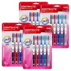 CLIO Dentimate 每日防蛀彈力毛牙刷, 4套, 5入