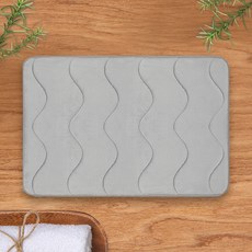 Saenghwalgongsik 超細纖維記憶棉浴室地墊, 灰色, 1個