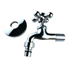 陽台水龍頭 十字接頭 金屬 + ABS, 1個