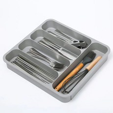 Hanbomnuri 抽屜用餐具尺寸可調式分隔收納盤, 1個, 灰色