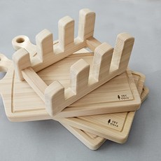 HINOKI ART 原木高級砧板架 3格, 1個, 混合顏色