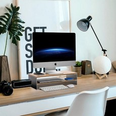 Ermutek 二木科技 北歐風格多功能桌上型雙層設計螢幕增高架 SR-008, 橡木紋