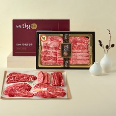농협안심한우 1++등급 안심특선 23호 총1kg 등심200g + 채끝200g + 갈비살200g + 부채살200g + 살치살200g, 1세트