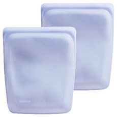stasher 矽膠密封袋-粉紫 可重複使用 Pinch locTM 專利封口, 大長形, 1入, 2個