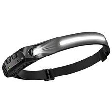 KINYO 無線單燈條感應式頭燈 附USB充電線 310 x 31 x 32mm, 黑色, 1組