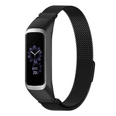 LuA lovel Galaxy Fit2 米蘭尼斯磁吸金屬錶帶, 黑色