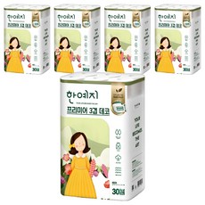 한예지 프리미어 3겹 데코 천연펄프 화장지, 30m, 30개입, 5개