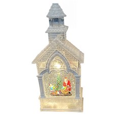 聖誕節聖誕紅聖誕城堡聖誕老人音樂盒, 白色