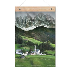 funyz 2025 Swiss Moment 歐洲掛曆 + 木條 + 線繩套裝, 瑞士時刻, 1個