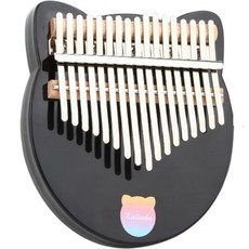 Blue Bucket 17音階原聲貓咪彩色拇指琴 黑色