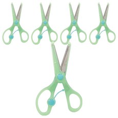 KUTSUWA 兒童安全彈力剪刀 SS117GR, 薄荷綠, 5個