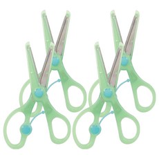 KUTSUWA 兒童安全彈力剪刀 SS117GR 薄荷綠 4個 美術創作