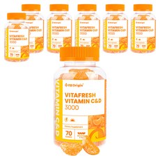 엔젯오리진 비타프레쉬 비타민 C 앤 D 3000 꾸미, 70정, 7개