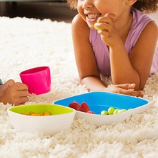 munchkin 素色防滑餐盤組 2入, 藍色+綠色, 1組