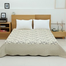 LEENDECO 花朵雙色水洗床罩, 黑色