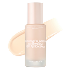 THE FACE SHOP 菲詩小舖 Healthy Glow貼妝持久粉底液, N201 Apricot Beige, 1瓶