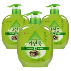 [비건라이프] 자연퐁 찌든때 걱정없는 솔잎 주방세제 용기형, 490ml, 3개