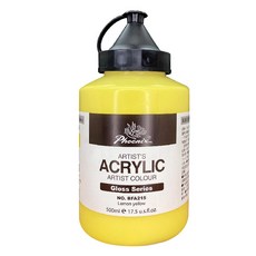 Phoenix 鳳凰畫材 亮光壓克力顏料 檸檬黃 215 500ml, 1色