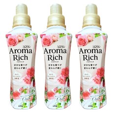 LION 獅王 Aroma Rich 衣物香氛柔軟精 玫瑰花香, 480ml, 3瓶