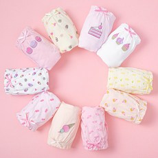 BASE ALPHA ESSENTIALS 女童純棉無螢光三角內褲10件組 dessert