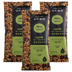 Doggy Willie 小犬威利 輕寵食 凍乾主食 低敏 含天然蕈菇多醣體 富含膳食纖維 適合所有年齡段, 青豆蕈菇羊肉, 15g, 3包