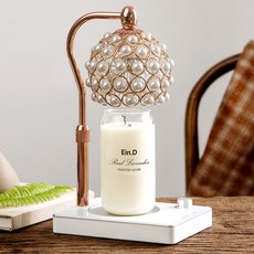 蠟燭百貨 Sarah 融蠟燈 + 真實薰衣草蠟燭 570g 禮盒, 玫瑰金(白色)