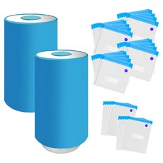 豪割達人 迷你小型兩用抽真空機2台 附真空袋大20個 + 小10個 藍色, CZ002