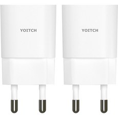 요이치 아이폰 USB 아답터 유선충전기 케이블 미포함, 화이트, 2개