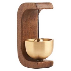 日式實木多巴胺風鈴, U形, 櫸木 黃銅, 胡桃木款, 單色