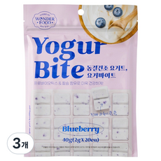 원더푸드 반려동물 요거 바이트 동결건조간식 2종 세트, 호박. 블루베리, 80g, 3세트