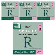 라엘 유기농 순면커버 생리대 날개형, 소형, 4개