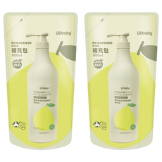 US baby 優生 植淨奶瓶清潔劑 補充包 清新西柚, 900ml, 2包