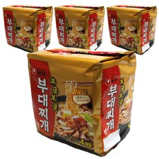 농심 보글보글 부대찌개면 멀티팩 127 g, 16개