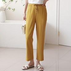 뮤리엘 여성용 통기성 밴딩 데일리 린넨바지
