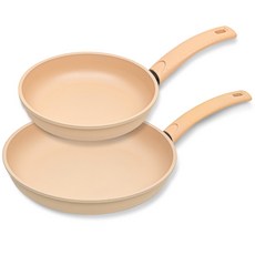 Kitchen-Art 多彩感應平底鍋 2入組, 煎鍋(20cm+28cm), Mango