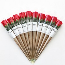 Popofancy 牛皮紙香皂玫瑰花 10p, 紅色