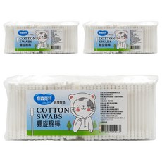 奈森克林 螺旋棉棒組裝包，棉花緊密不易脫落，環狀螺旋設計，彩妝修飾, 600支, 3包