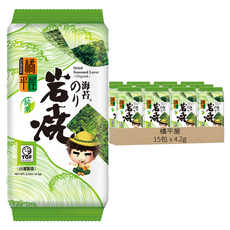橘平屋 岩燒海苔 原味3入, 清香麻油精緻烘烤, 細緻清脆, 12.6g, 5袋