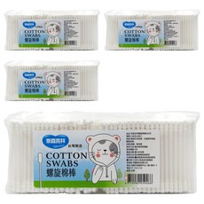 奈森克林 螺旋棉棒組裝包，棉花緊密不易脫落，環狀螺旋設計，彩妝修飾, 600支, 4包