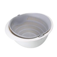 雙層旋轉瀝水籃, 23 x 10.5cm, 沉穩灰, 2個