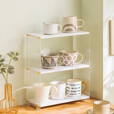 楠竹置物架 Y11446, 白色, 3層