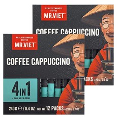MR.VIET 四合一即溶咖啡粉, 20g, 12包, 2盒