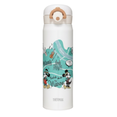 THERMOS 膳魔師 米奇旅遊維也納篇保溫瓶 JNR-500MC, 500ml, 白色VIE, 1個